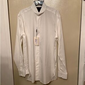 Favourbrook Nehru Collar Cotton Poplin Button Up Shirt​​​​​